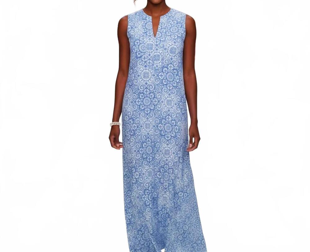 NEW KATHERINE WAY worth avenue maxi tunic dress in marrakech express blue